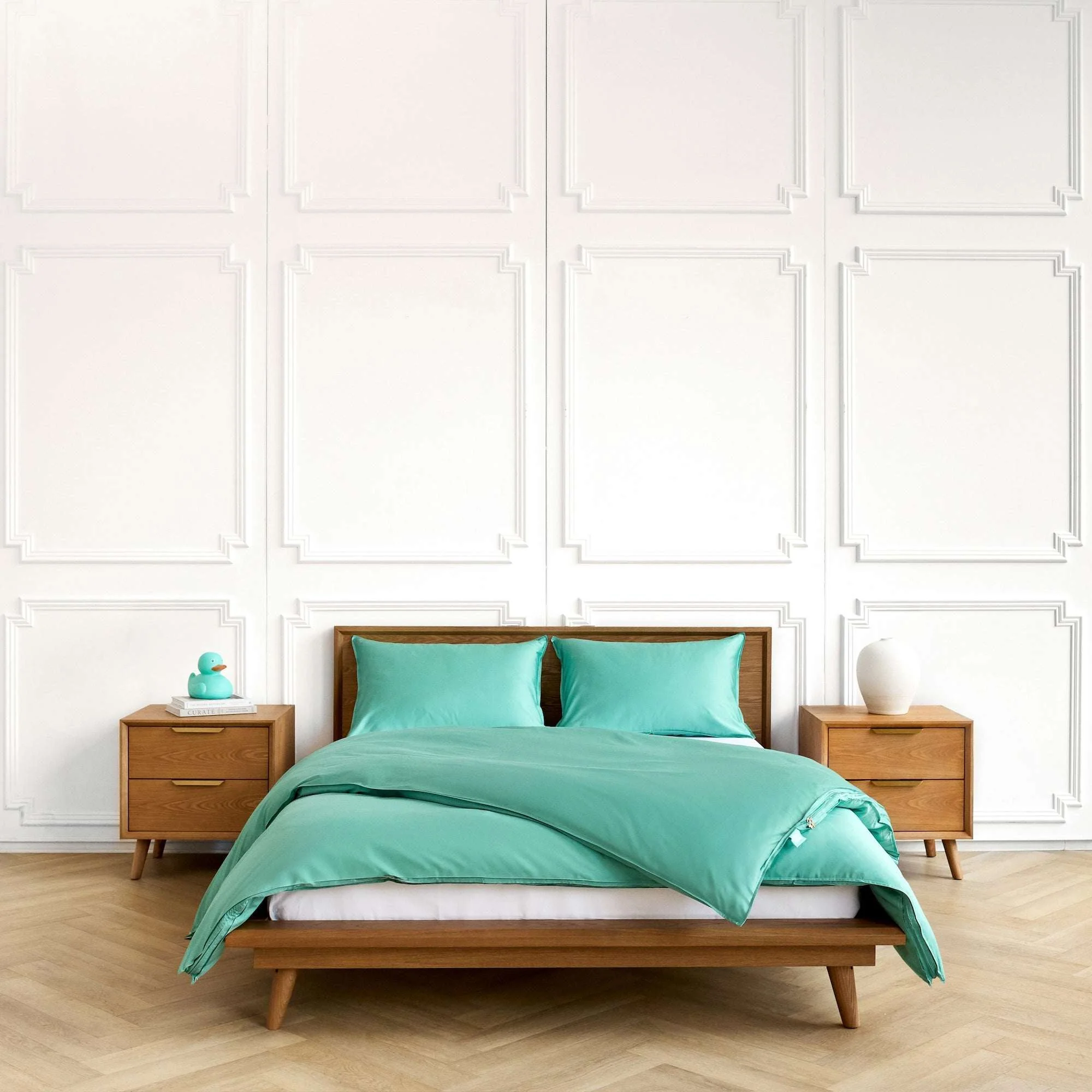 Powerful Canadian Down Feather Company Turquoise 3-Piece Duvet Cover Set Practical