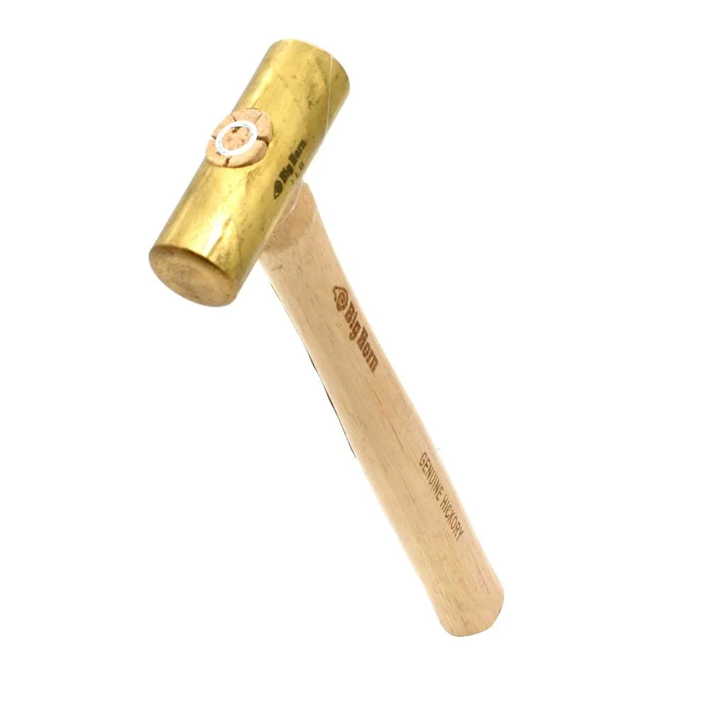 Selected 1-Pound Brass Head Hickory Hammer Mallet Fine Crafted