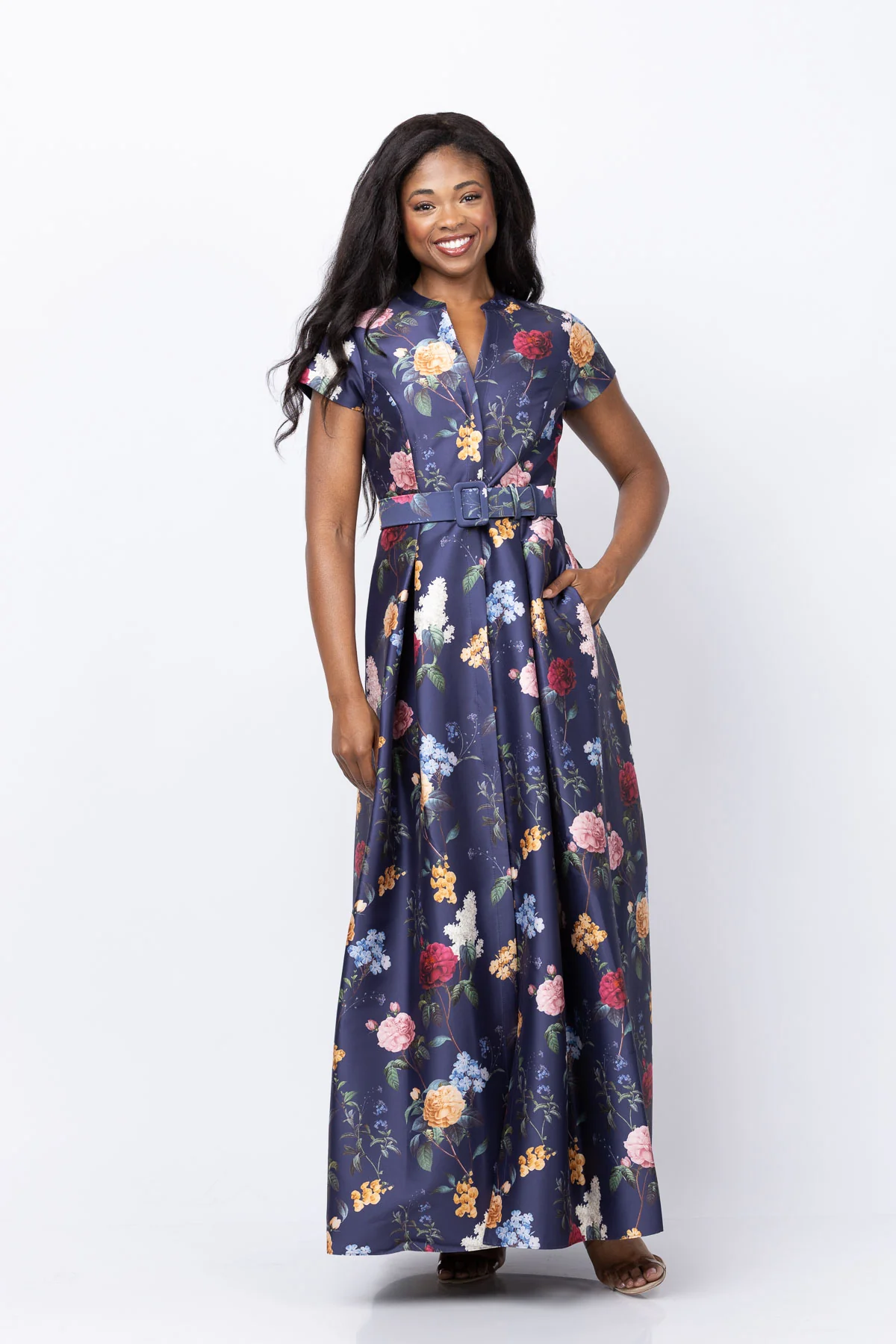 Breathable Sachin Babi Marta Gown in Midnight Garden Reliable