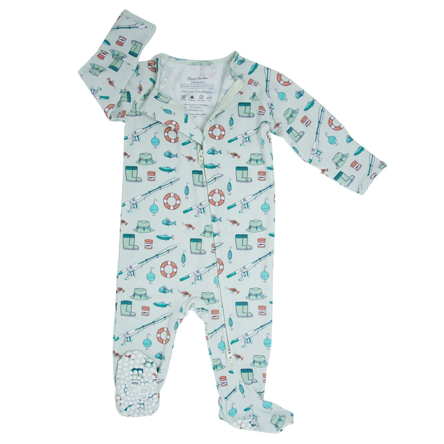 Artisan Fishing Poles Baby Zippered Footie Authentic