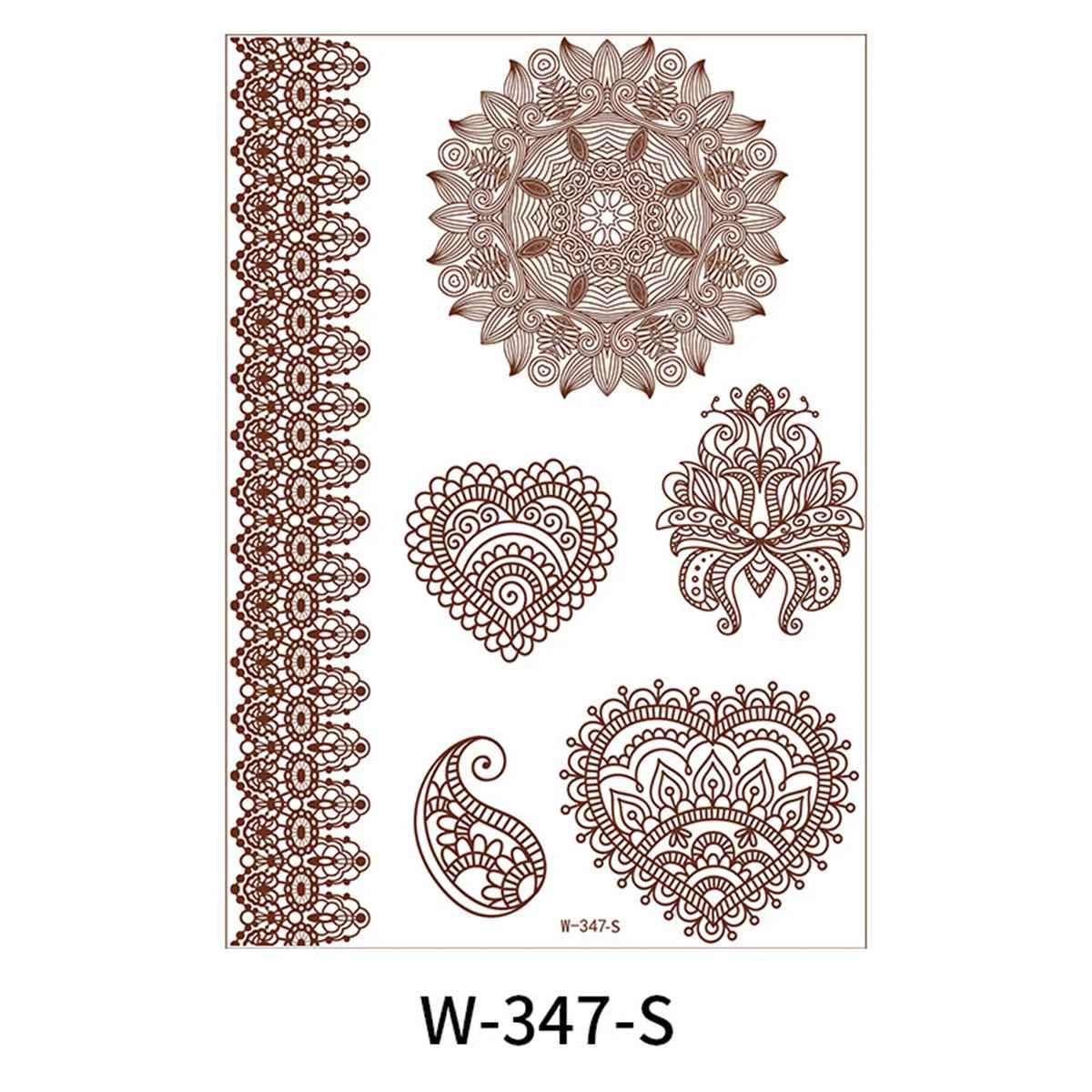 Advanced Red Filigree Heart Temporary Tattoo Set - 5 Pcs Premium Material