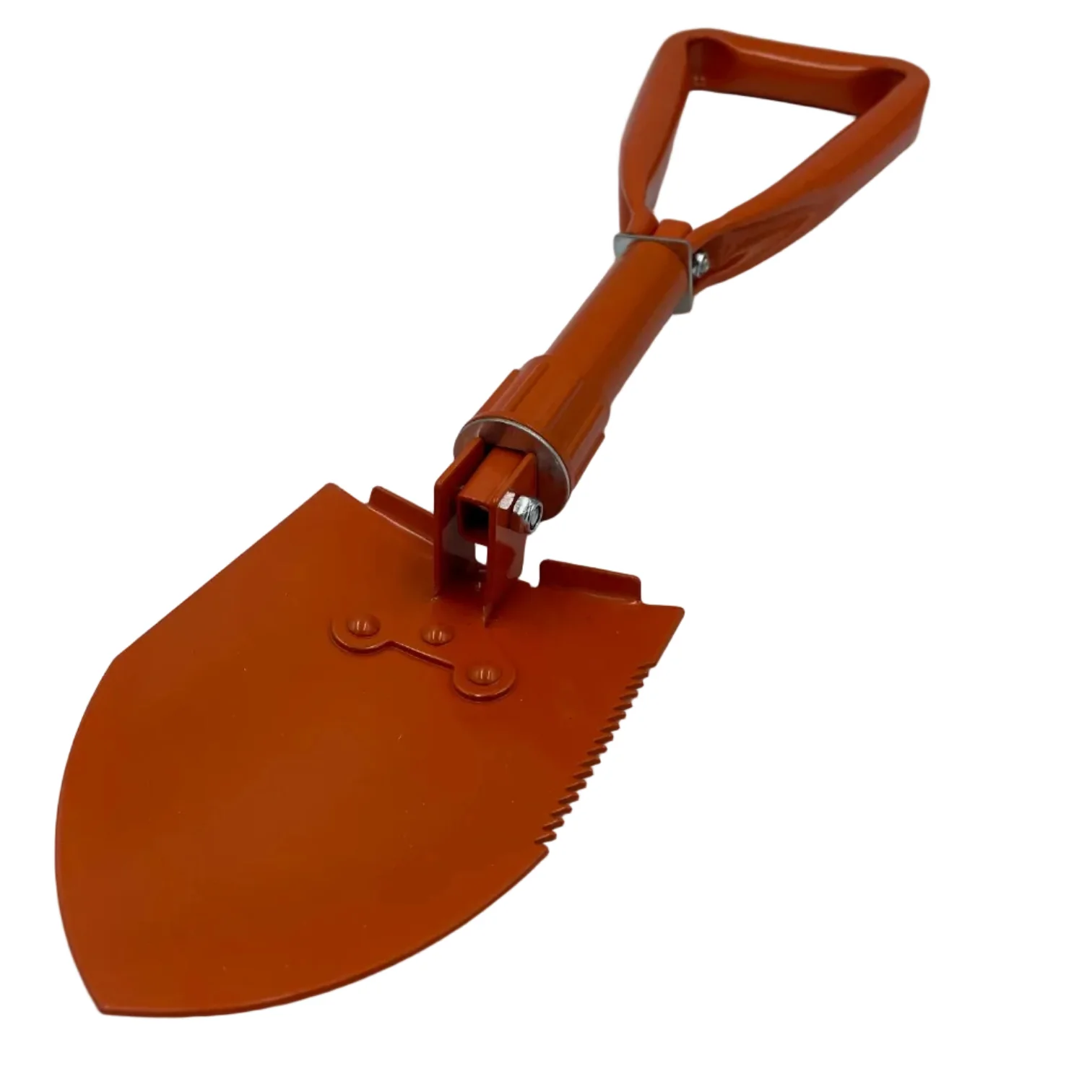 Fine Tri-Fold Serrated Shovel with Carrying Case - Orange Specialty