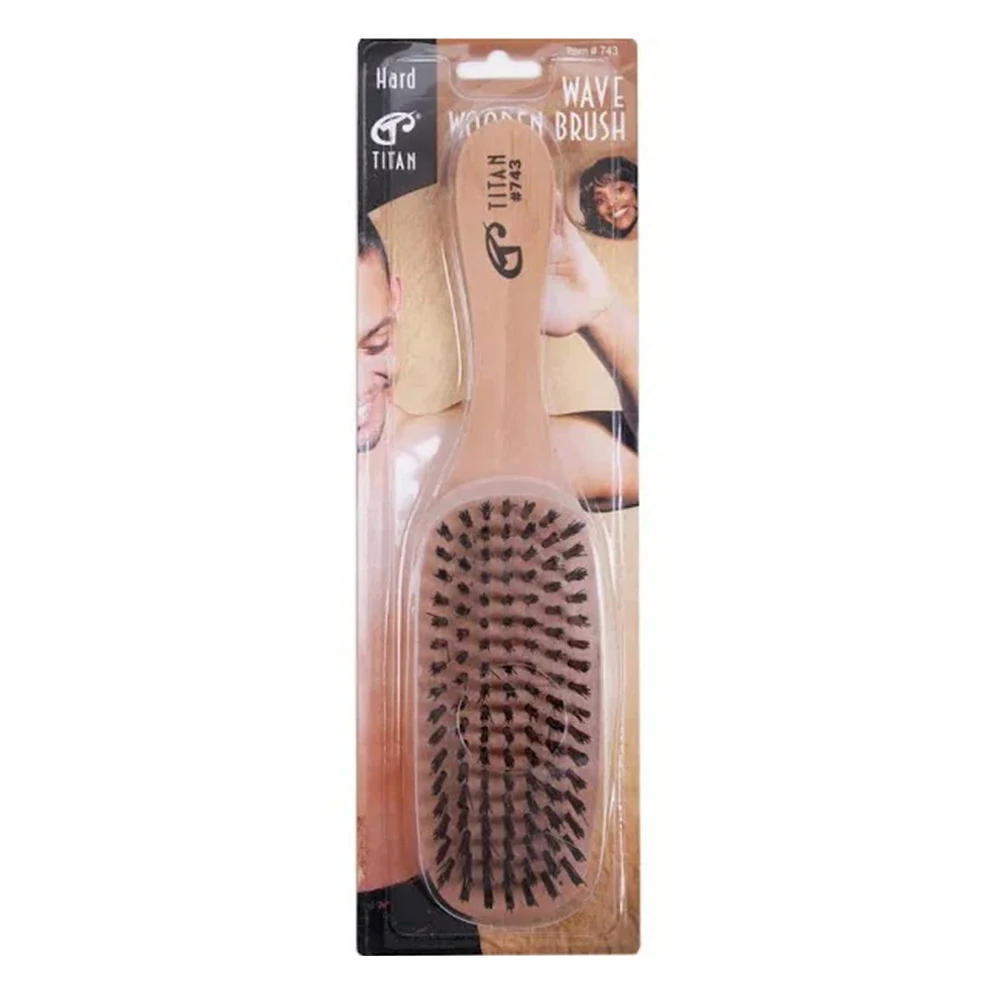 Luxury Titan Narrow Handled Wooden Hard Bristle Brush 1Ea Safe
