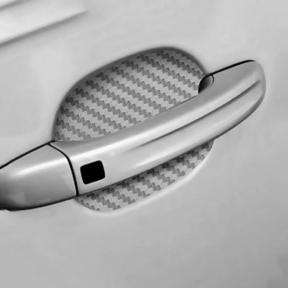 Versatile 4pcs Universal Carbon Fiber Auto Car Door Handle Stickers Car Handle Protection Premium Car Door Cup Scratch Protector TPU Carbon Fiber Like 3D Stickers Universal Auto Door Cup Scratch Protection Cover Car Handle Anti Scratch Stickers Car Accessories Secure