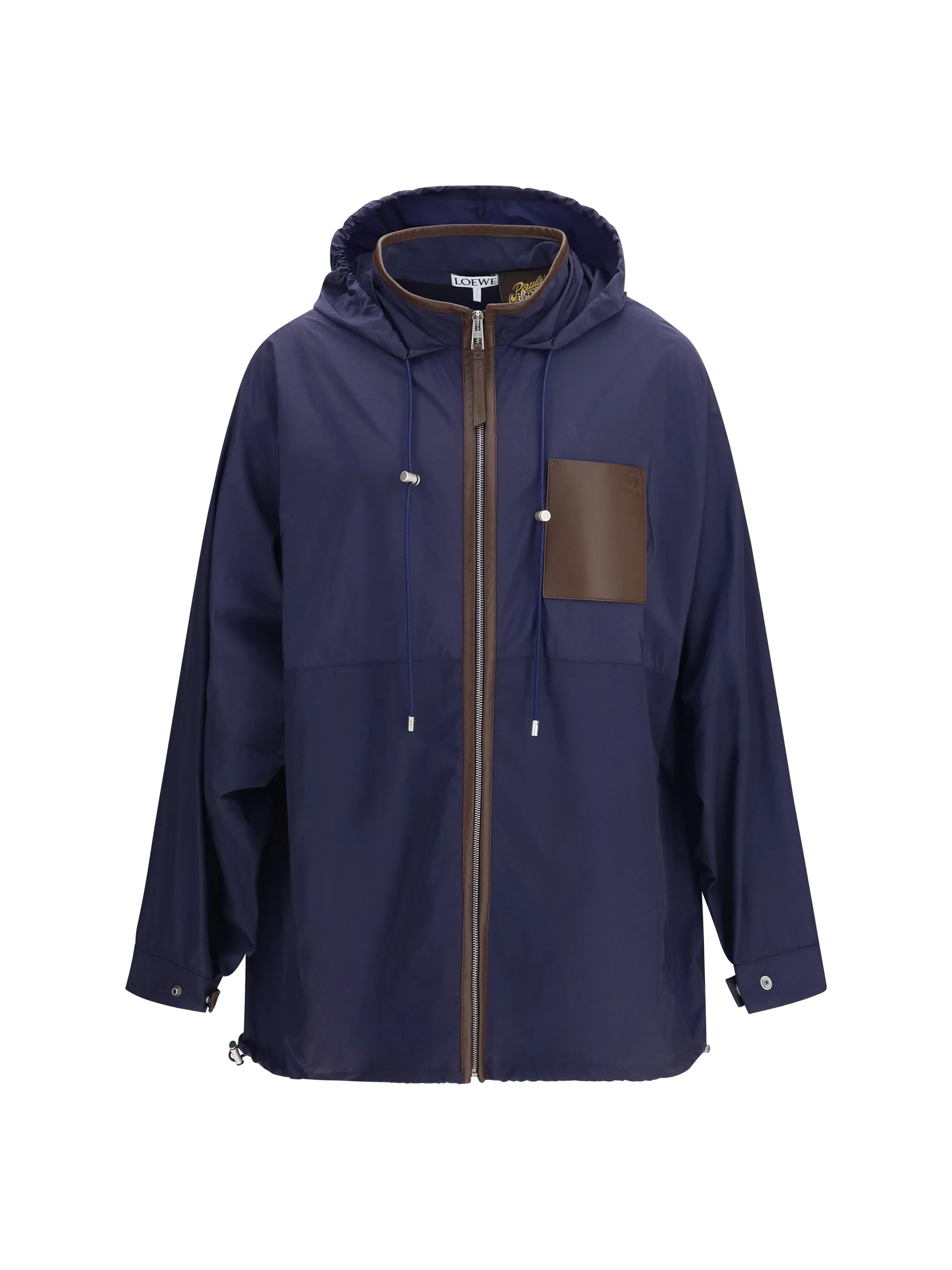 Casual Hooded Technical Jacket Navy Brown Next-Generation