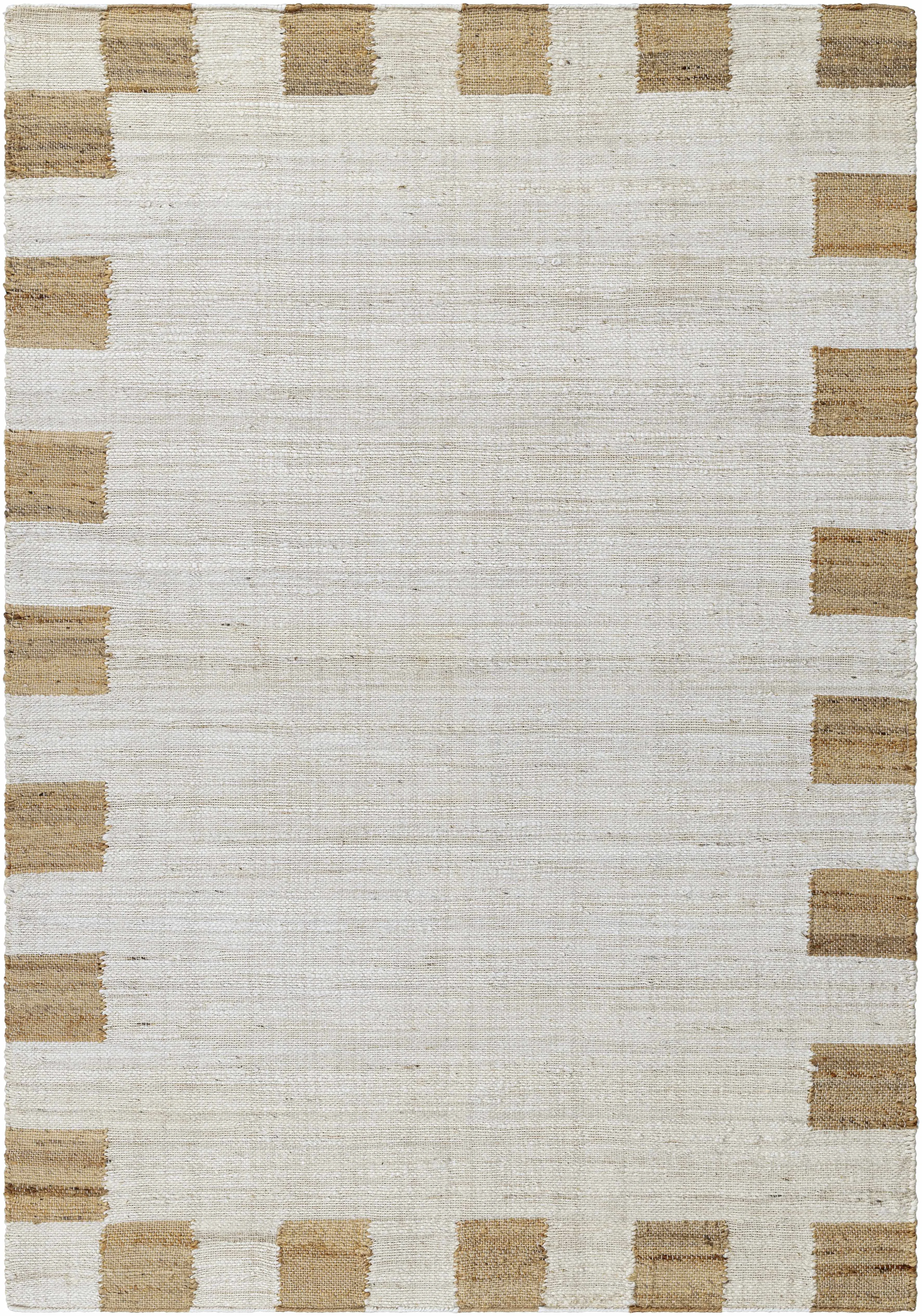 Expertly Made Yuval Dotted Bordered Jute Carpet - Innovative