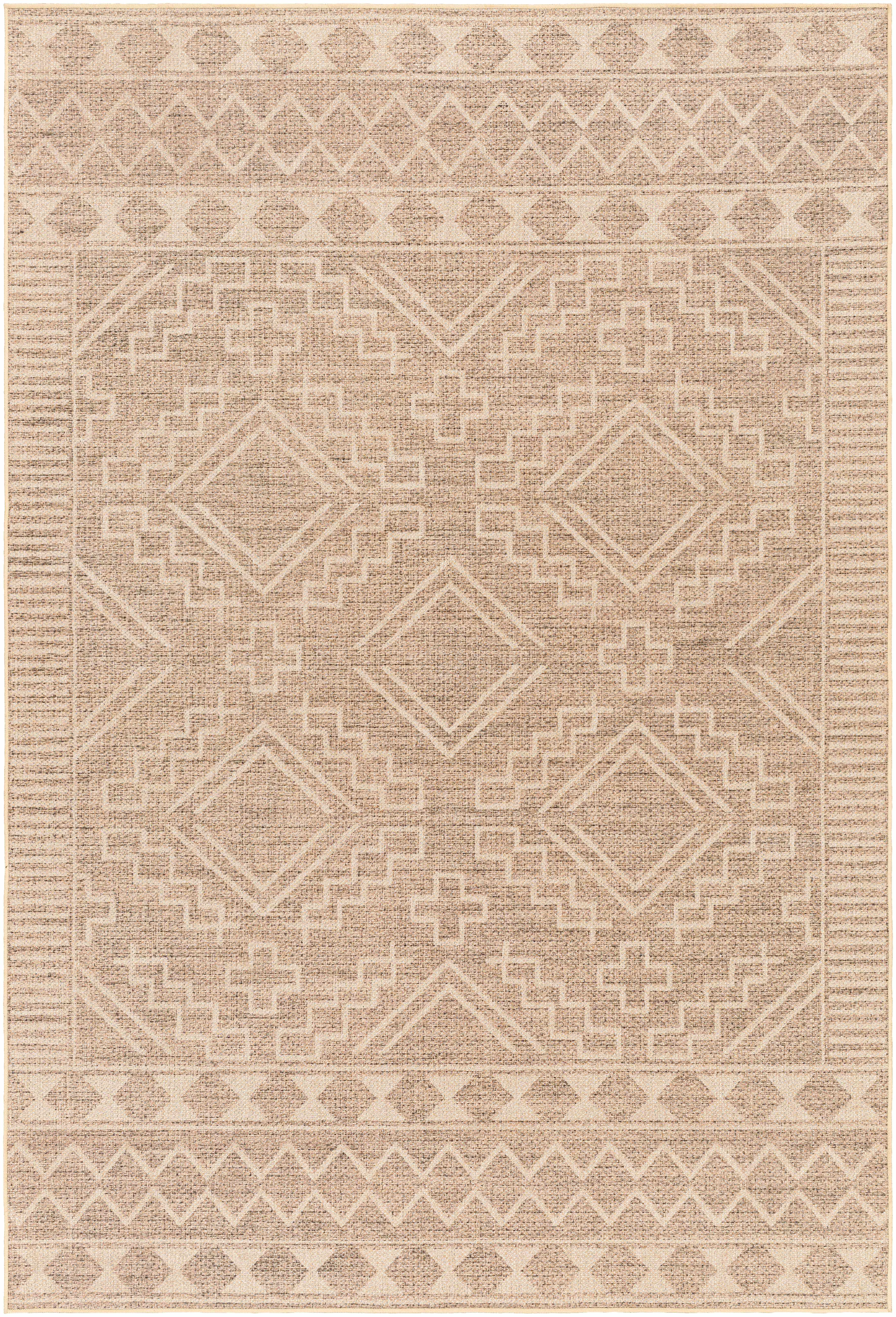 Soft Halle Beige Washable Area Rug - Practical