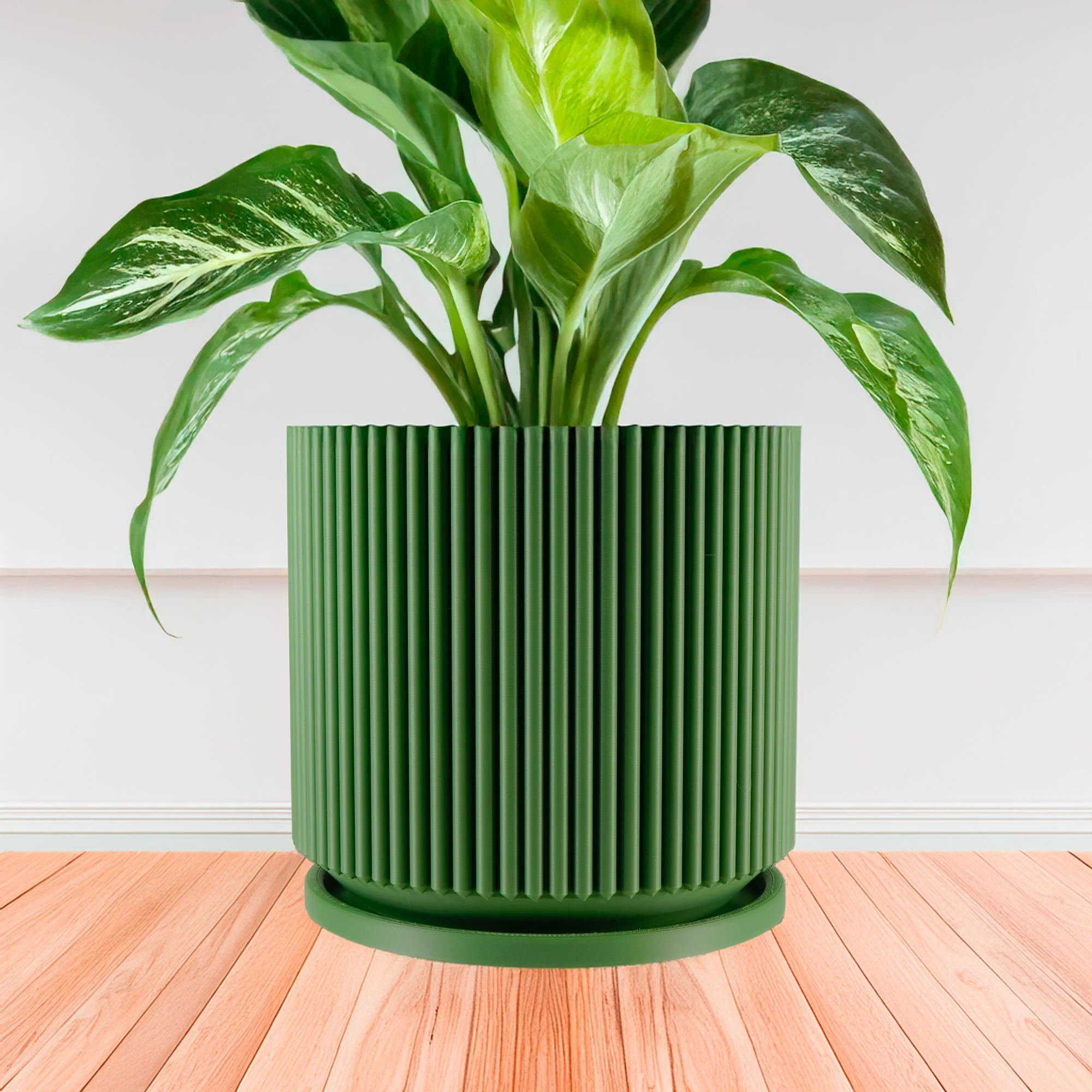 High-Quality Mid-Century Ribbed Planter Authentic