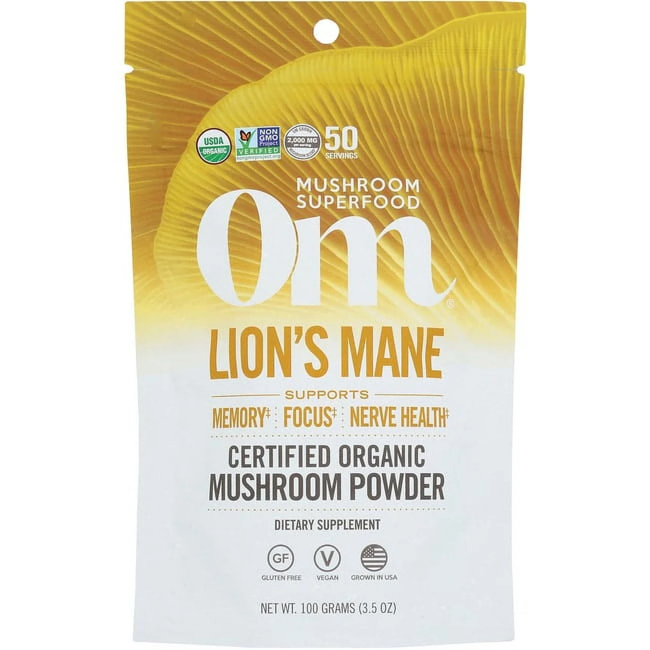Traditional Mushroom Matrix Lions Mane Organic Mushroom Supplement Powder 3.5 Oz Easy-to-Use