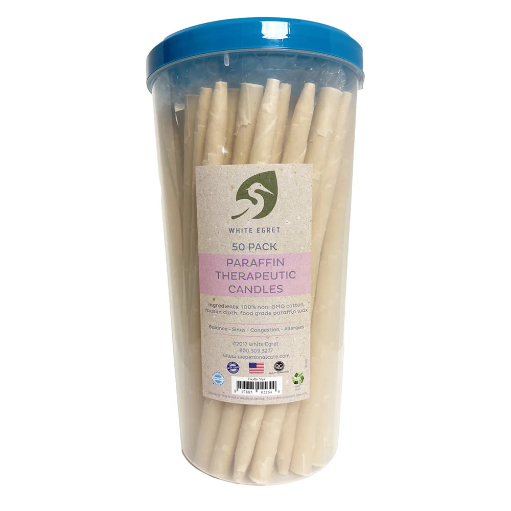 Sophisticated White Egret Therapeutic Ear Candles Paraffin Candles Encourage Relaxation and Balance 50Ea Proven