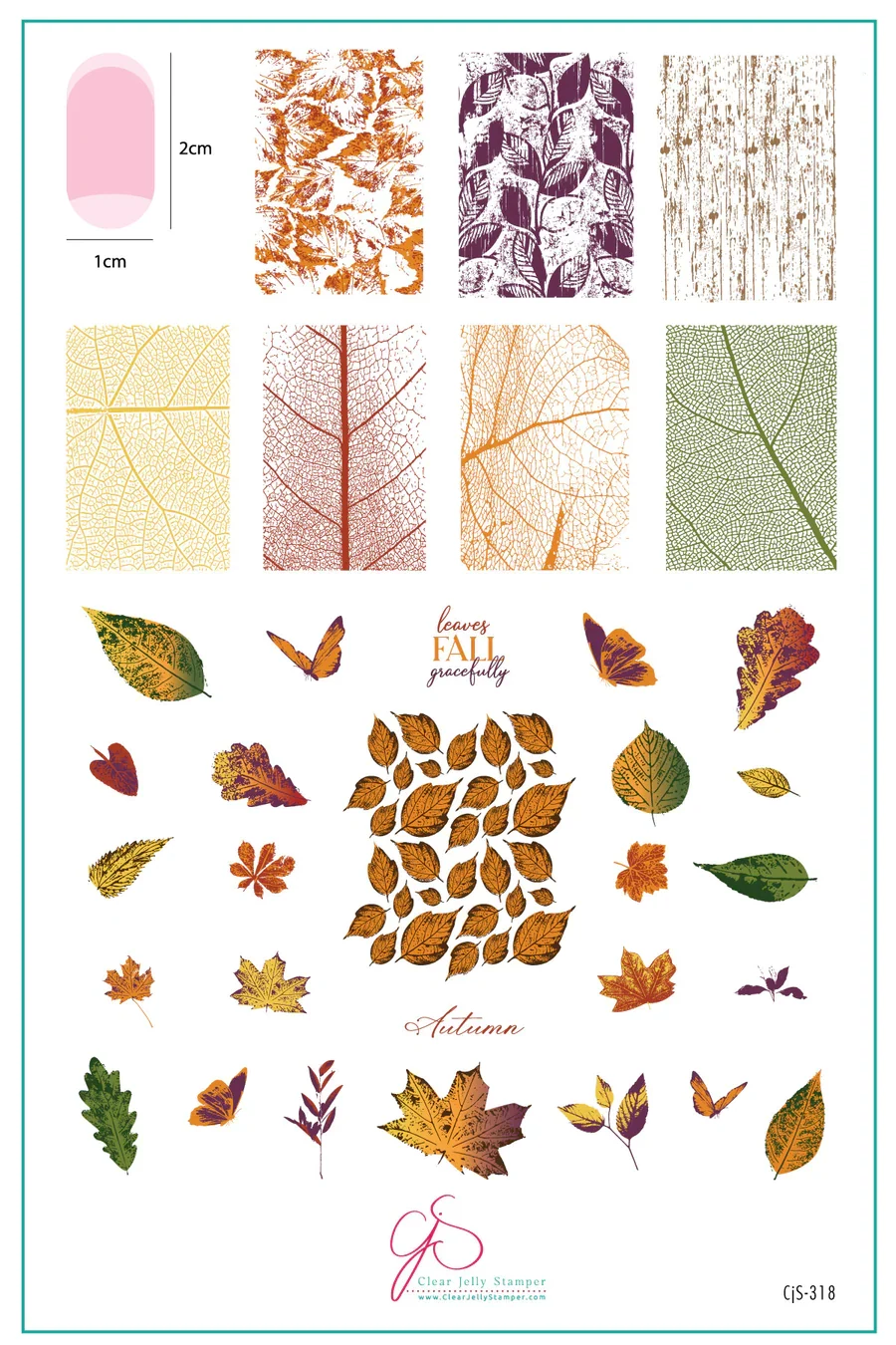 Reusable Graceful leaves CjS-318 - Clear Jelly Stamping Plate Eco-Friendly