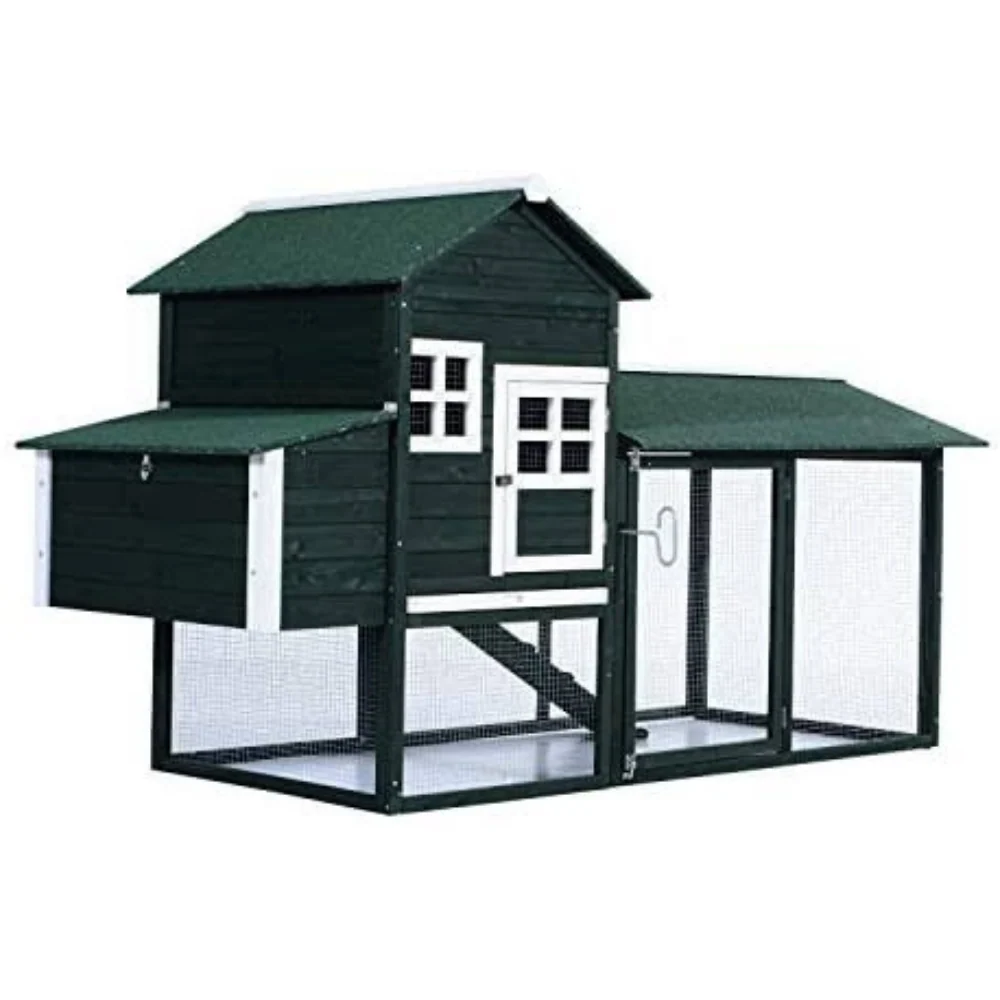 Crafted Large Spacious Portable Wooden Backyard Chicken Coop 84 Convenient