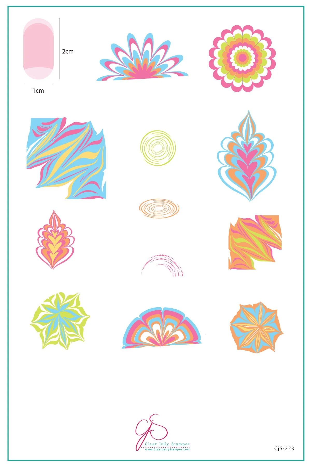 Excellent Water Marble CjS-223 - Clear Jelly Stamping Plate Casual
