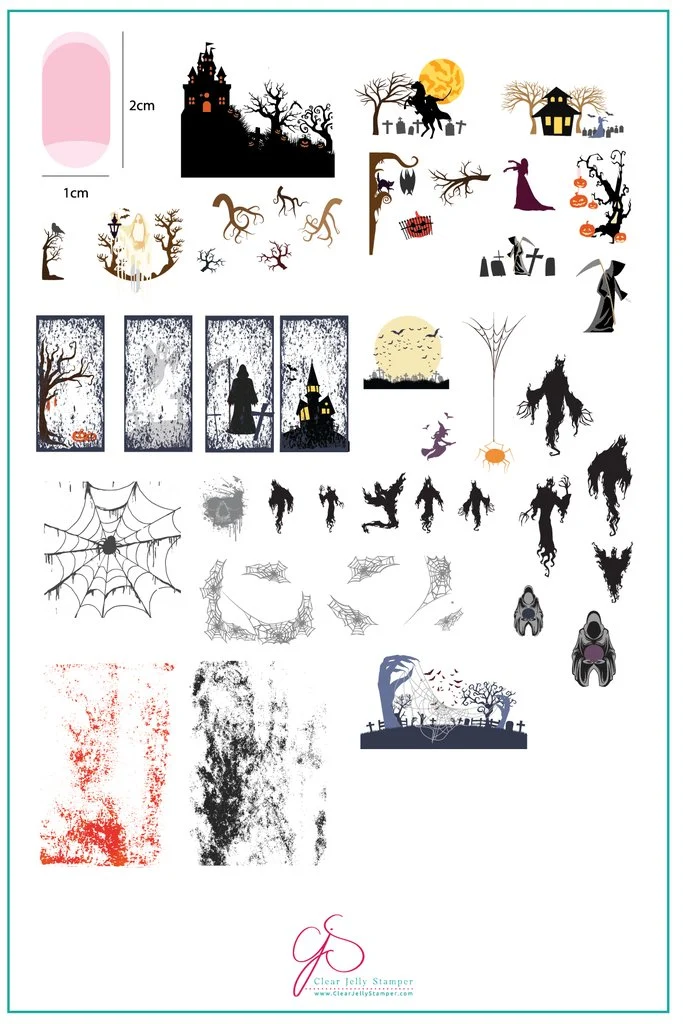 Elite Creepy Hollow CjSH-37 - Clear Jelly Stamping Plate Recyclable