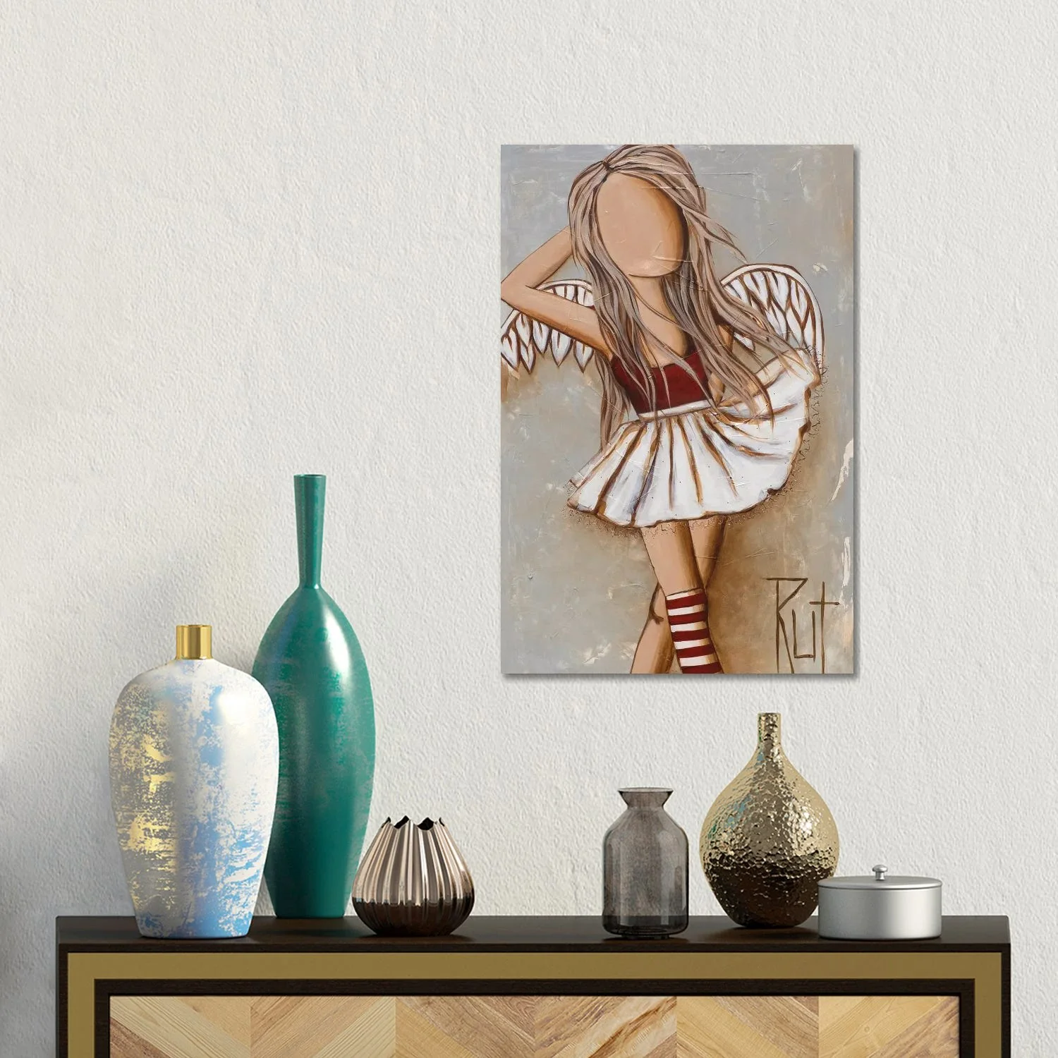 High-Grade Red Socks by Ruth's Angels - Canvas Gallery Wrap Stylish