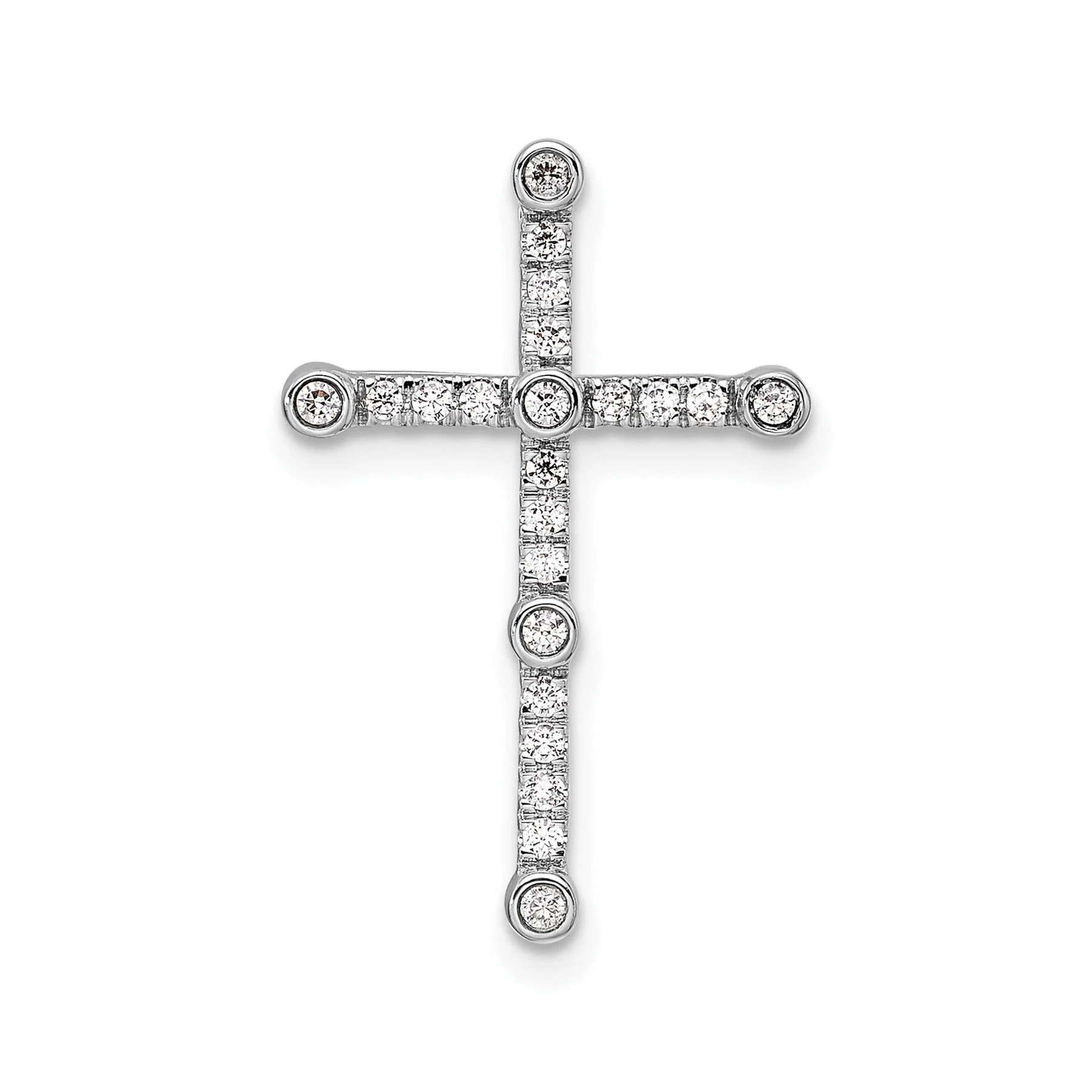 Casual 14k White Gold 1 5 carat Lab Grown Diamond Cross Chain Slide Pendant Optimized