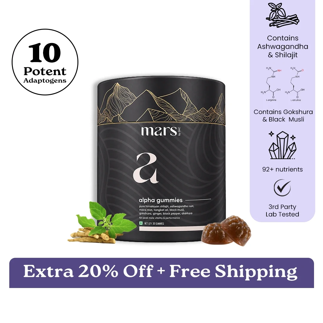 Specialty Mars Alpha Gummies - Advanced 10-in-1 Formula for Power Drive Vitality with High-Potency Shilajit Ashwagandha 30N Convenient
