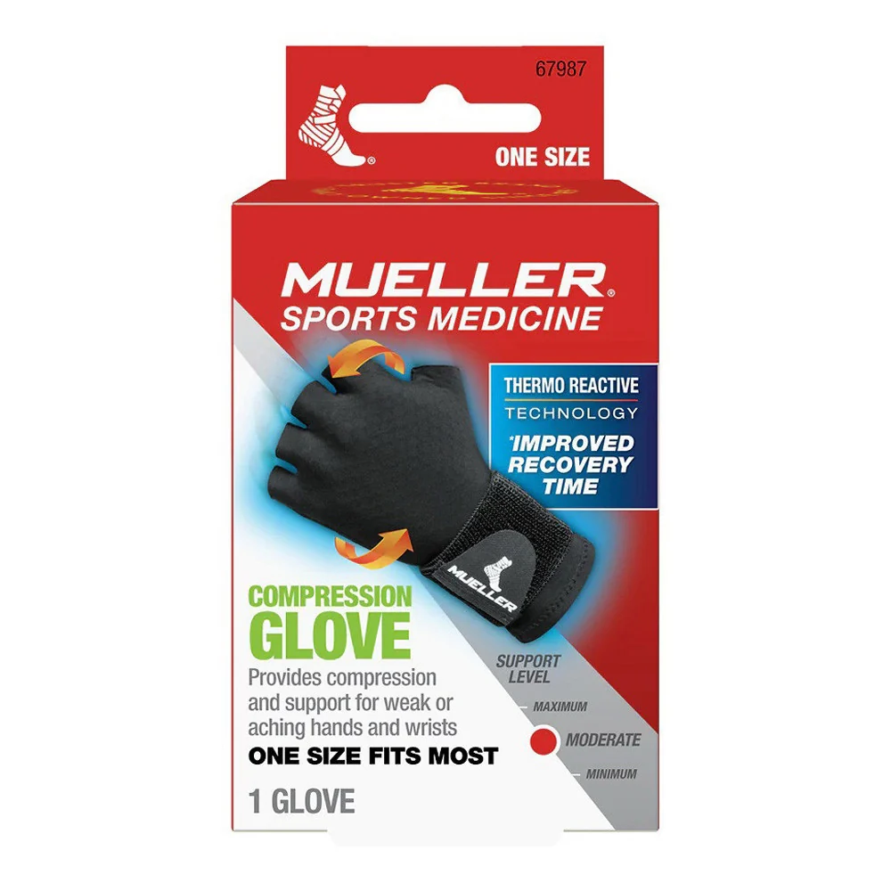 Efficient Mueller Reversible Compression Glove with Thermo Reactive Technology Black 1 Ea High-Performance