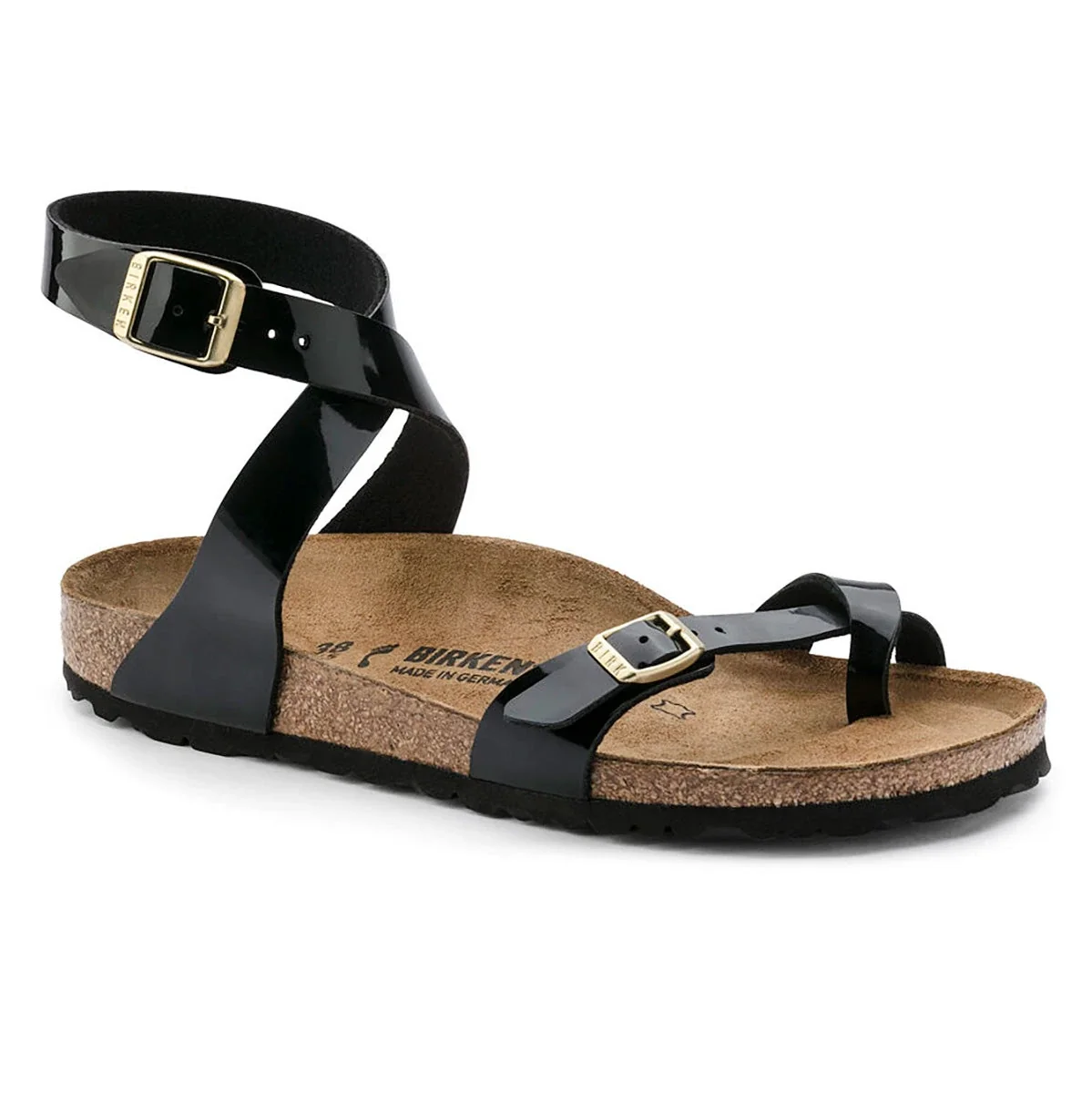 Reliable Birkenstock Women's Yara Patent Birko-Flor Patent Sandals Organic