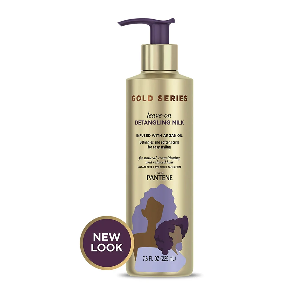 Expertly Made Pantene Gold Series Leave On Detangling Milk for Softens Curl 7.6 Oz Fine