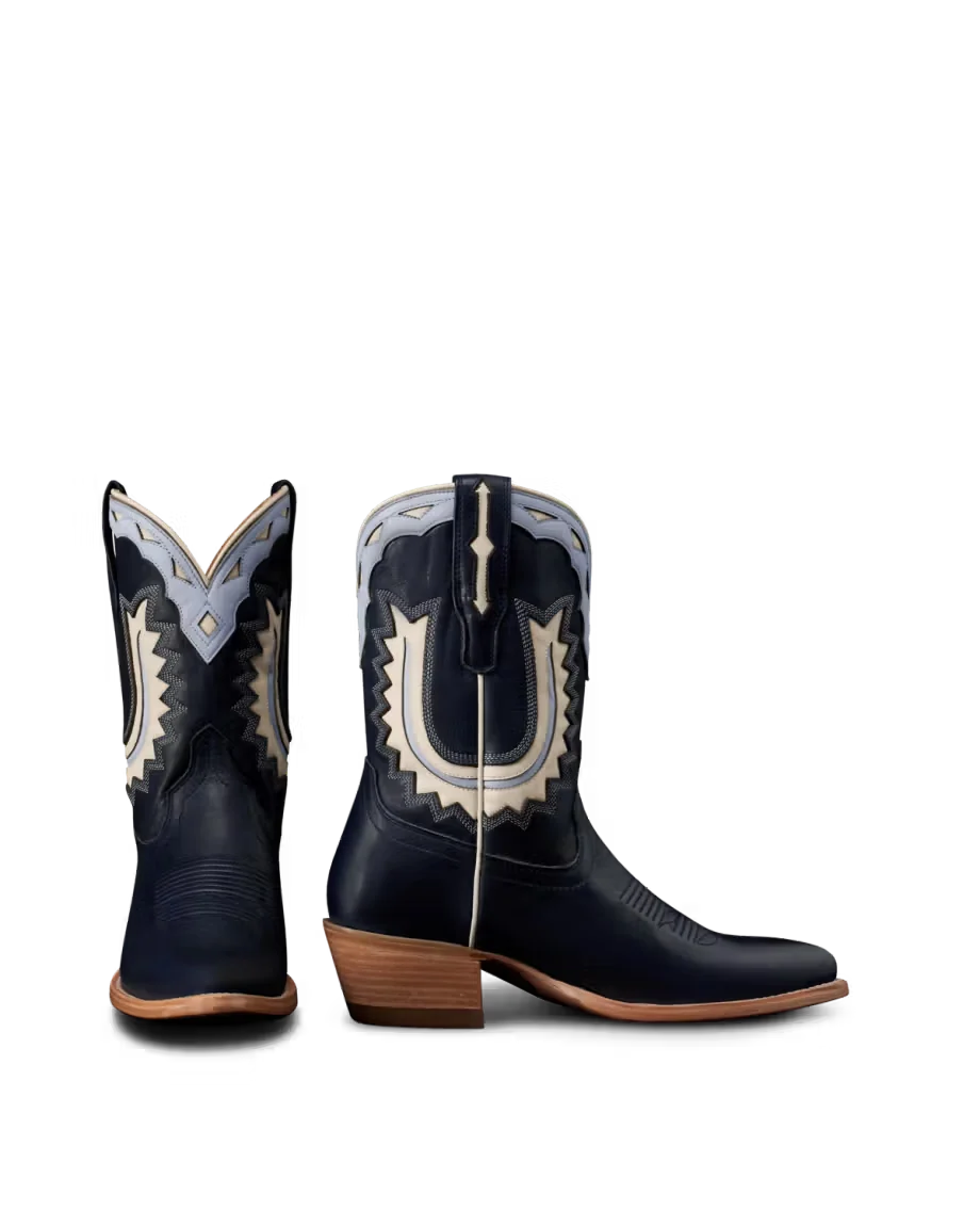 Quality Tecovas Jolene Boots in Atlantic Blue Chambray Artisan