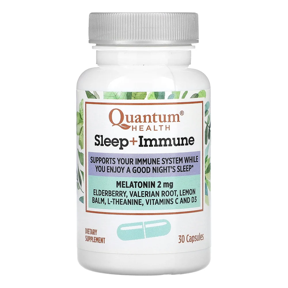 Solid Quantum Health Sleep Plus Immune Melatonin 2 mg Capsules 30Ea Eco-Friendly