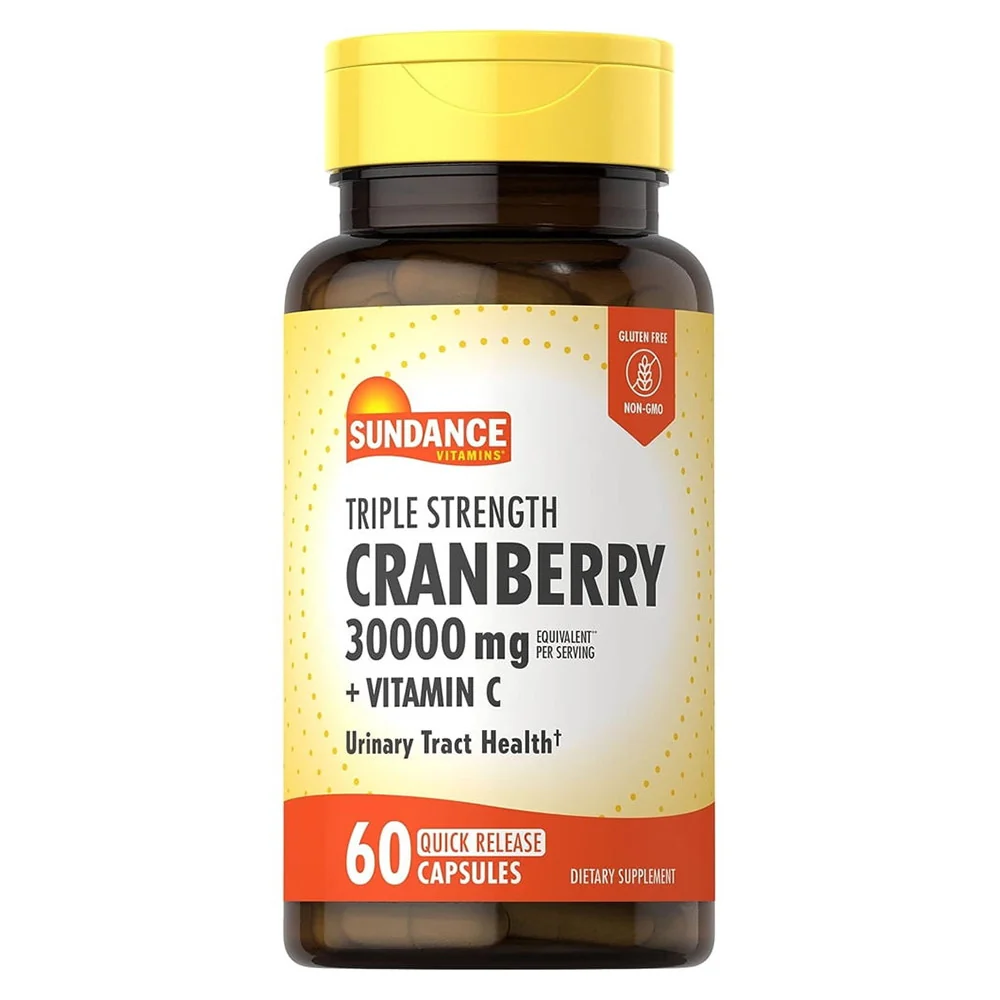 Fashionable Sundance Vitamins Triple Strength Cranberry Vitamin C Capsules 60 Ea Authentic