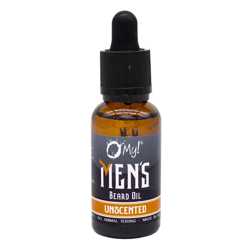 Recyclable O My Mens Beard Oil Unscented Made with Argan Apricot Kernel Oil Helps to Tame those Grizzly Whiskers 1Oz 30ml Eco-Friendly