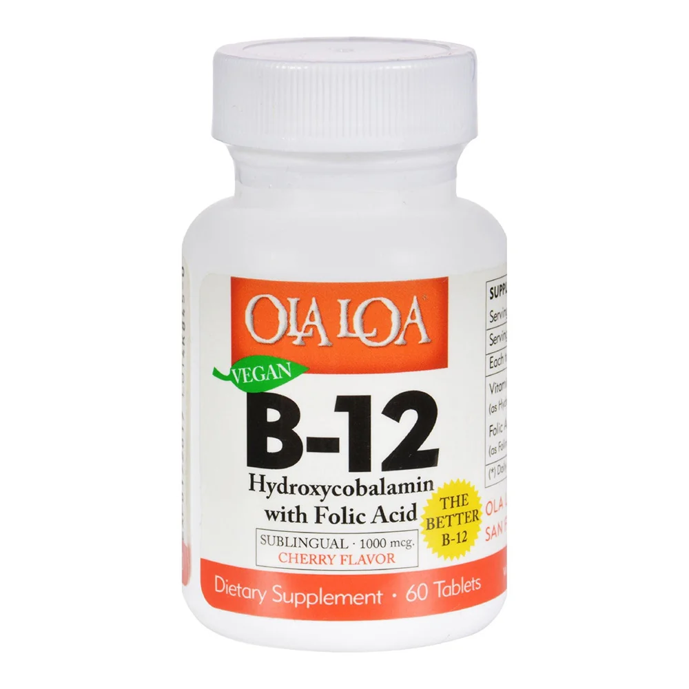 Modern Ola Loa Vitamin B12 Sublingual Hydroxycobalamin Cherry Dietary Supplement Brain Support 60 Ct Verified