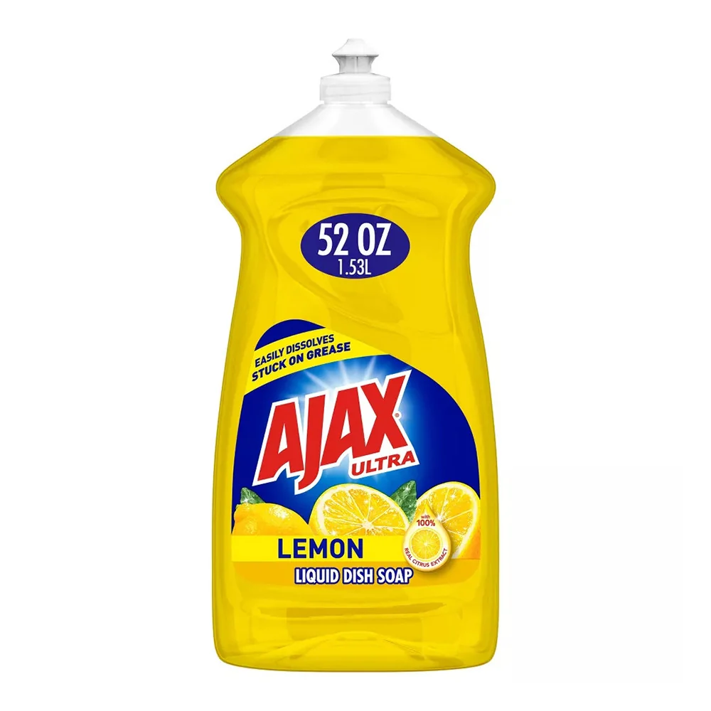 Official Ajax Ultra Super Degreaser Dishwashing Liquid Dish Soap Lemon 52 Oz Detailed