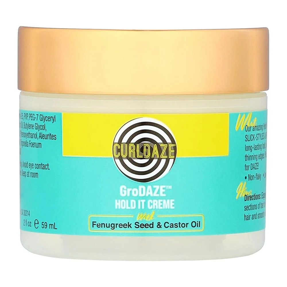 Crafted Curldaze Grodaze Hold It Creme Curl Enhancing with Fenugreek Seed and Castor Oil for Healthier Hair 2Oz 59ml Quality