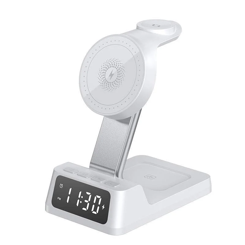 Healthy Infinite Basics 4-in-1 Wireless Charging Station with Alarm Clock – Fast Charging Stand for Phone Watch Earbuds Prestigious