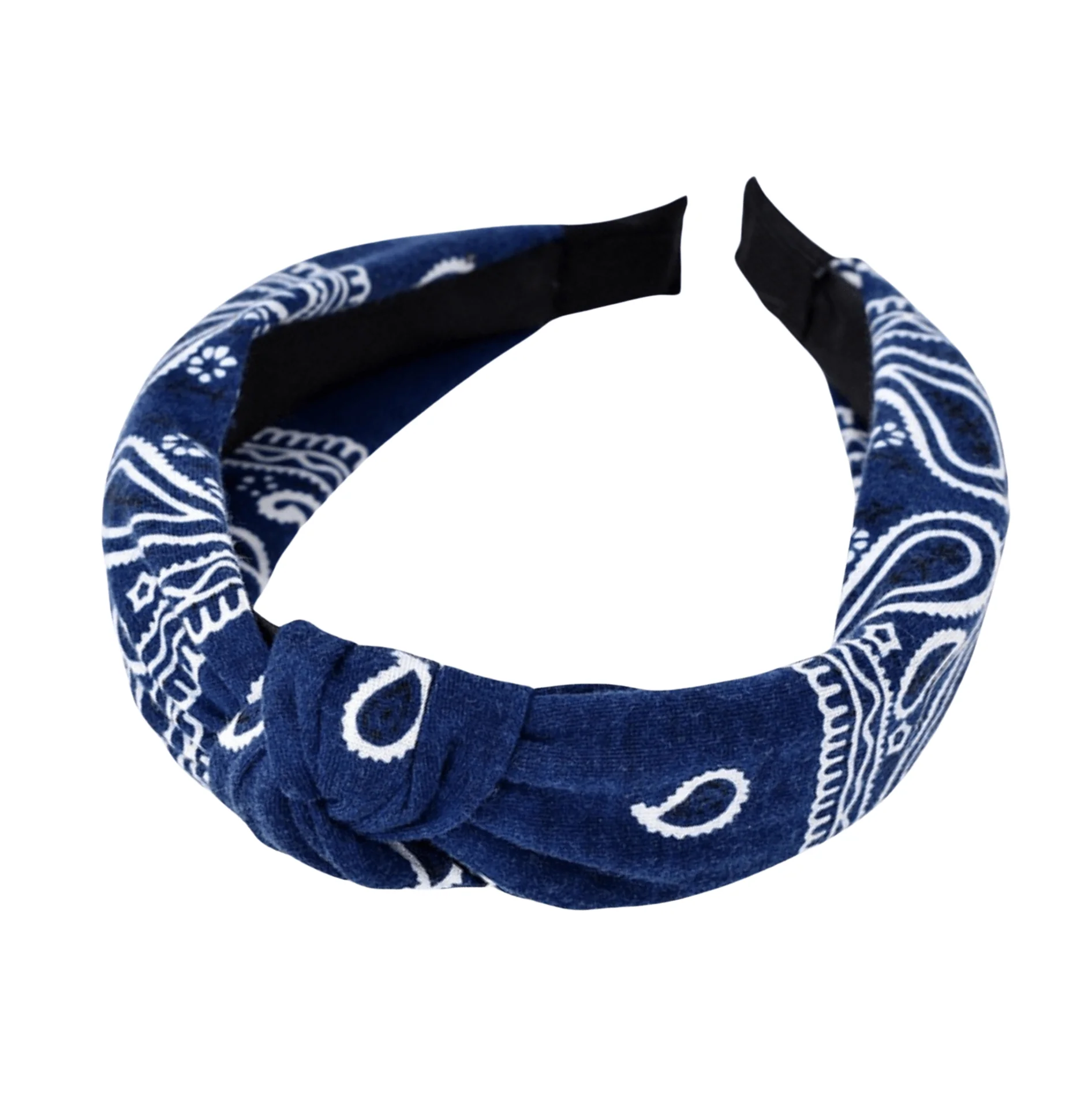 Exceptional Navy Blue Bandana Twisted Headband Versatile