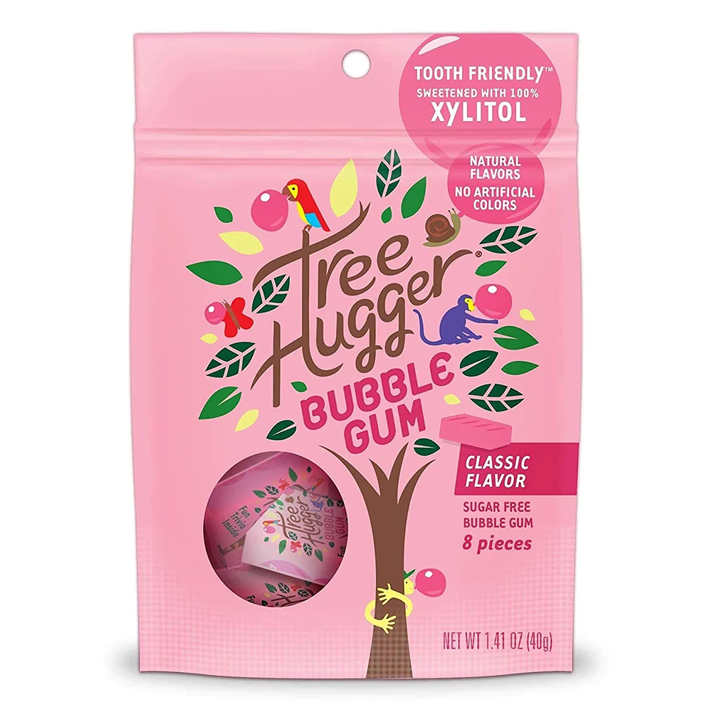 Premium Material Tree Hugger Bubble Gum Natural Classic Flavor Sugar 1.41Oz 40g Responsible