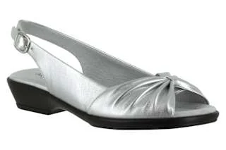 Detailed Easy Street Women's Fantasia Silver Slingback Sandals Smart