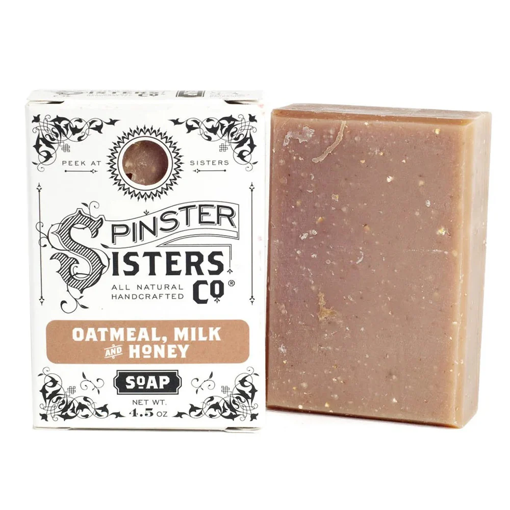 Relaxed Spinster Sisters Oatmeal Milk and Honey Soap Bar 4.5 Oz Smooth