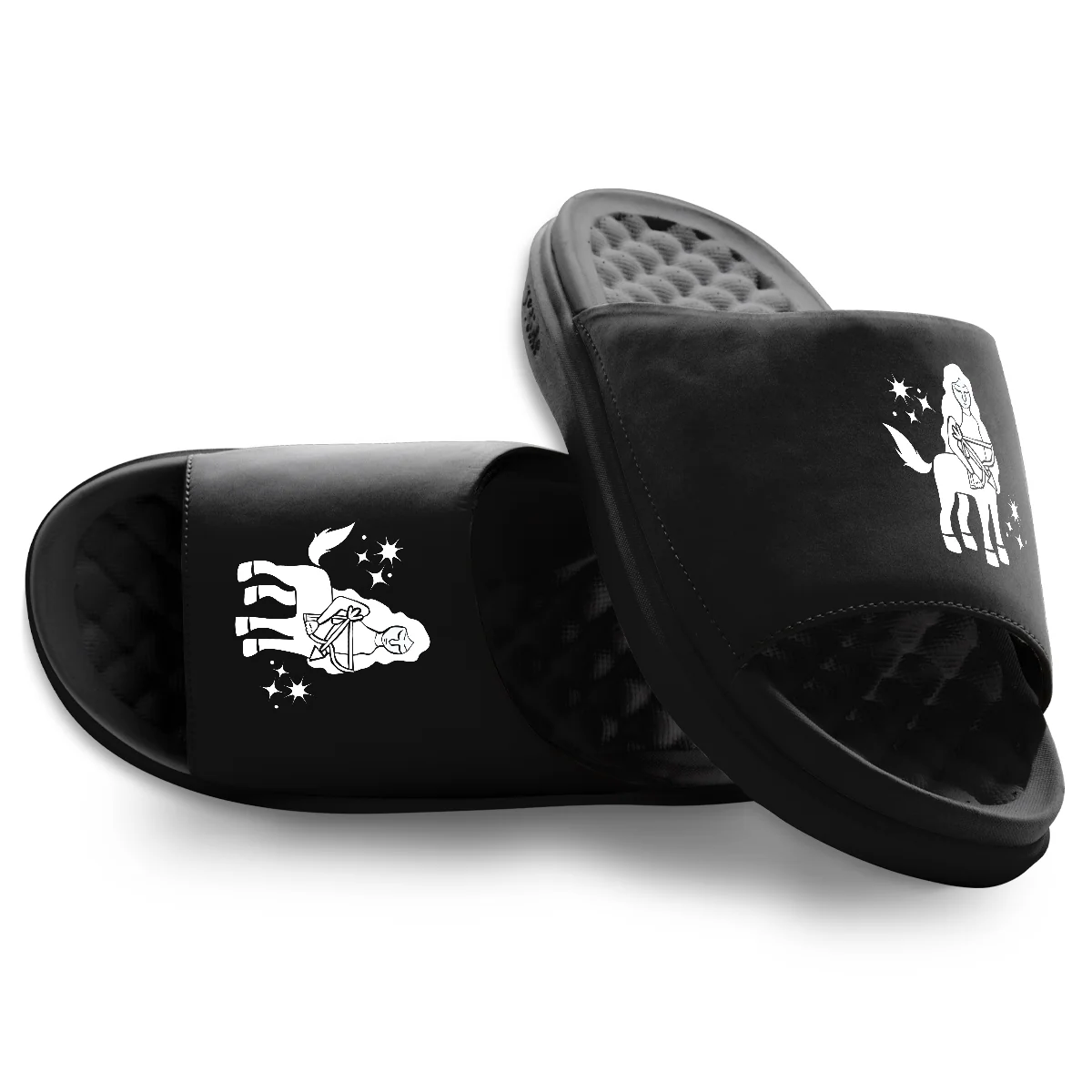 Secure Sagittarius Zodiac Symbols Motive Slide Sandals Effective