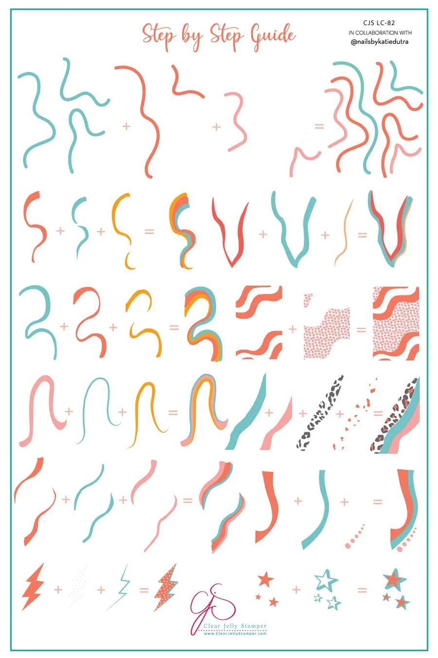 Specialty Funky Swirls CjSLC-82 - Clear Jelly Stamping Plate Smooth