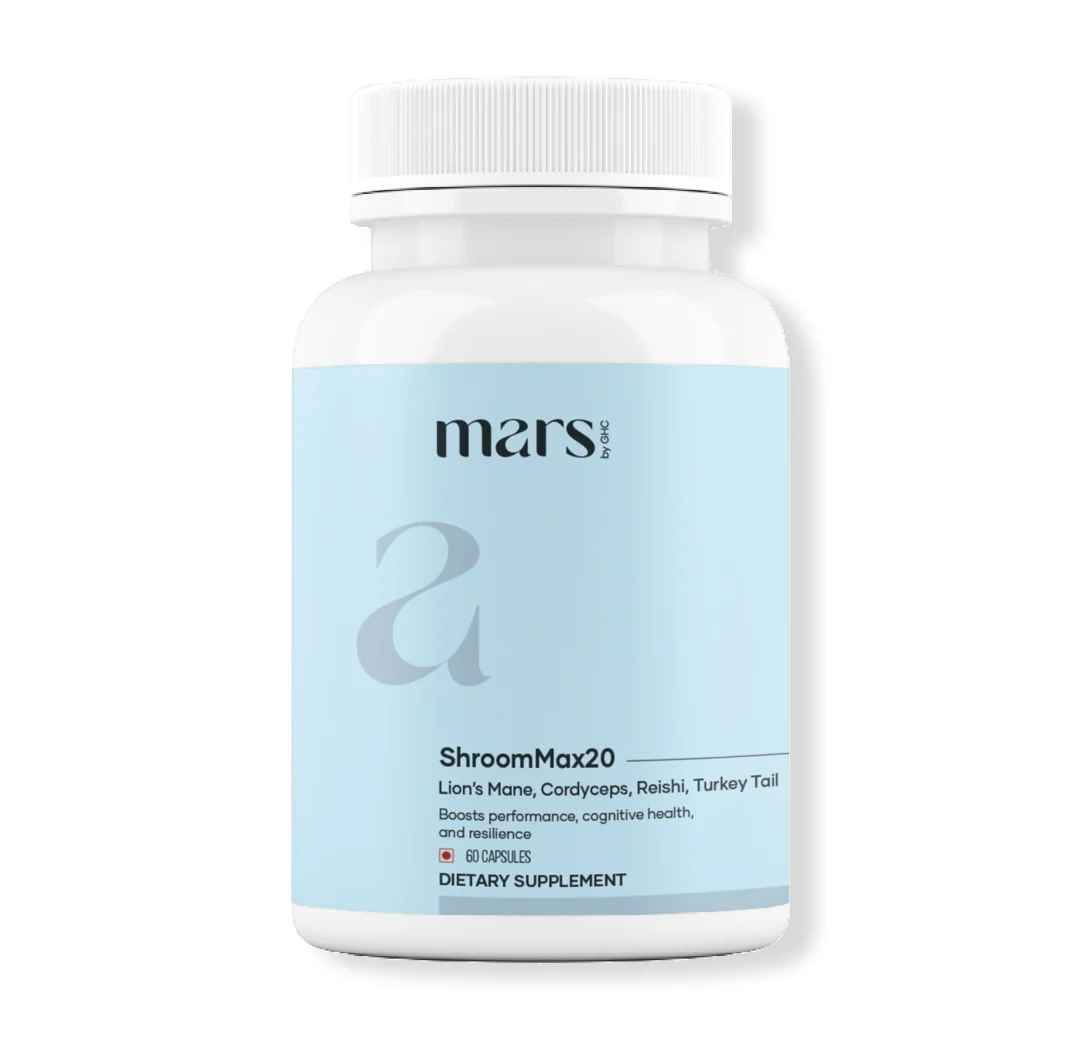 Casual Mars ShroomMax20 in 1 Mushroom Extract Caps Powered with Lion's Mane Cordyceps Reishi and Turkey Tail Flexible