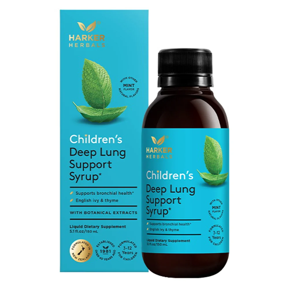 Prestigious Harker Herbals Childrens Deep Lung Support Syrup Botanical Extracts Herbal Respiratory Formula for Kids 5.1Oz 150ml Innovative