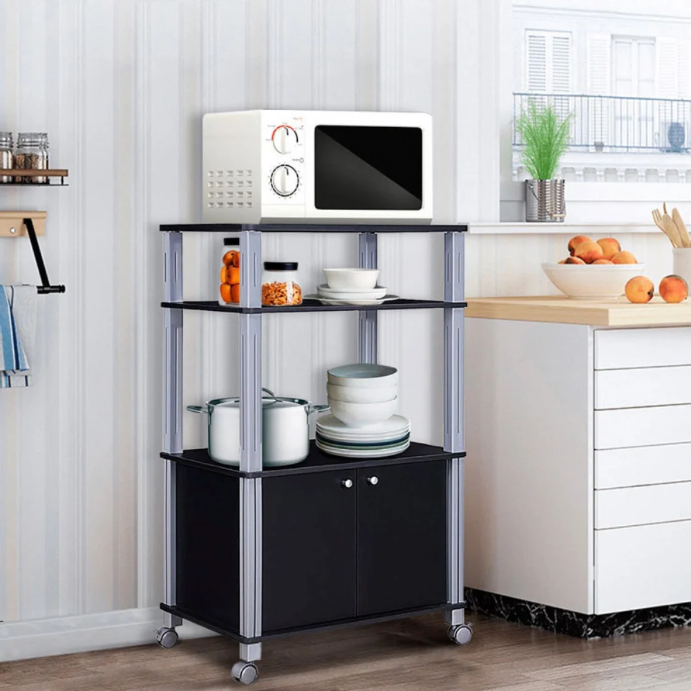 Efficient Modern Kitchen Wooden Bakers Rack With Storage Drawers High-End
