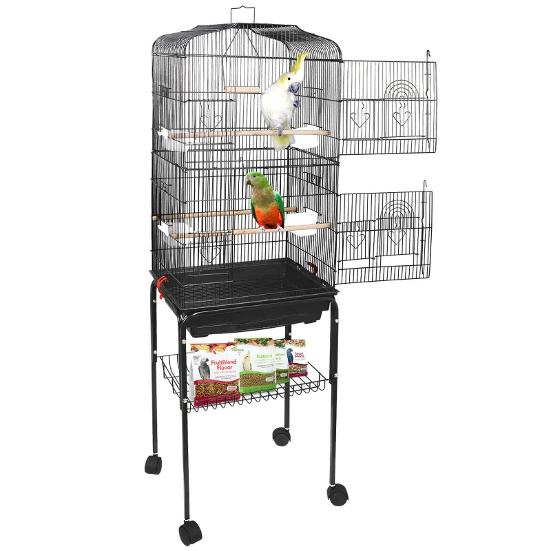 Smooth Portable Large Big Bird Cage With Wheels 59 Clean