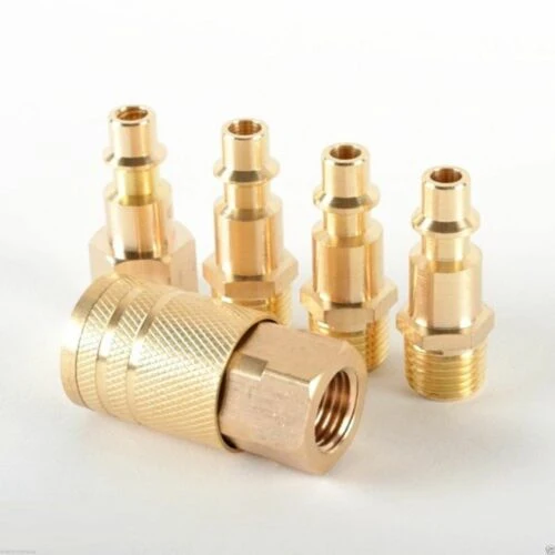 User-Friendly 5pc Solid Brass Quick Coupler Set Air Hose Connector Fittings 1 4 NPT Tools Responsible