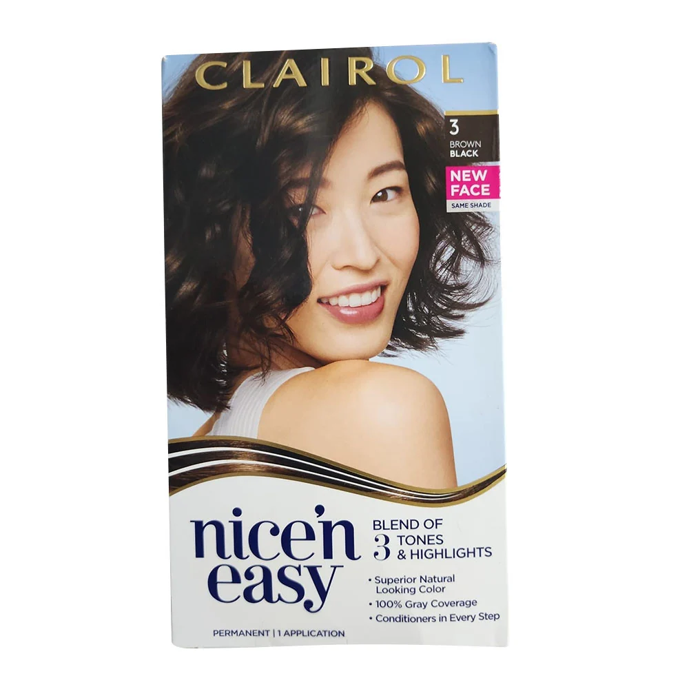 Classic Clairol Nice N Easy Permanent Hair Color 3 Brown Black Kit 1 Ea High-Grade