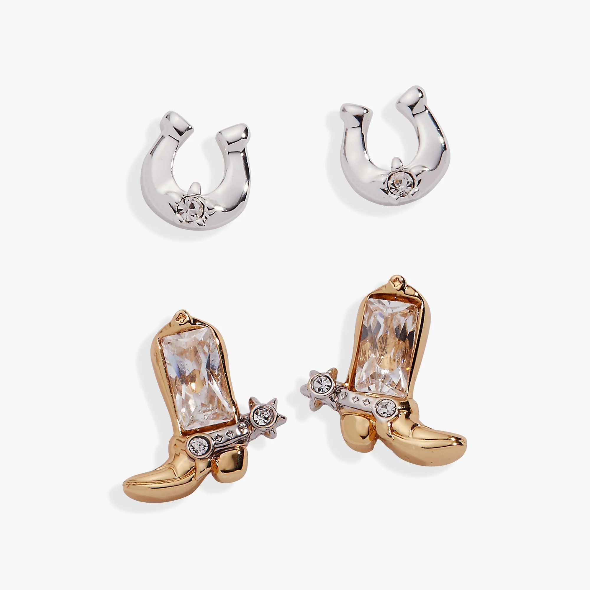 Sophisticated Cosmic Cowgirl Earring Stud Set of 2 Green