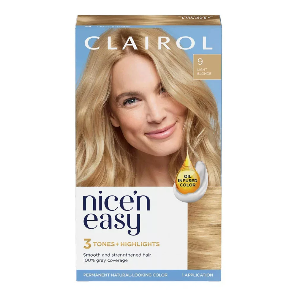 Superior Clairol Nice N Easy Permanent Hair Color 9 Light Blonde 1 Kit Expertly Made