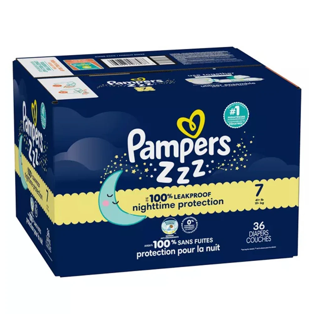 High-Grade Pampers Swaddlers Overnight Diapers Skin Protection Size 7 36Ea Enhanced