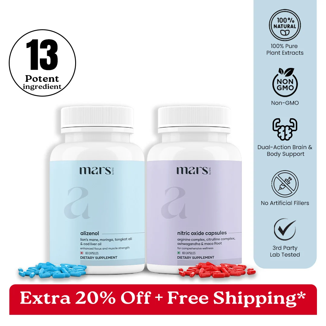 Refined Muscle Max Combo Tongkat Ali Moringa Nitric Oxide Capsules For Better Muscles Flow Performance Selected
