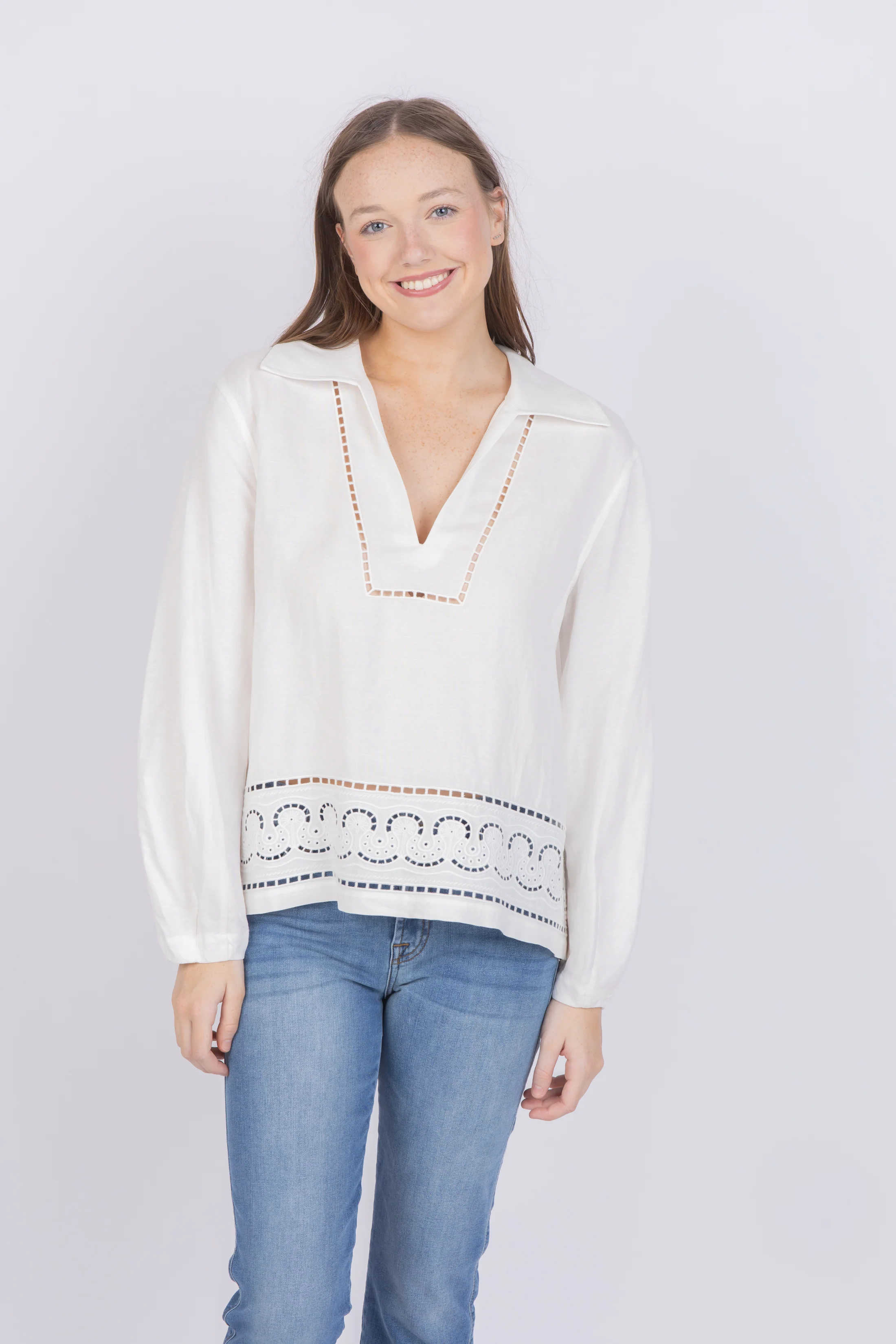 Dependable Simkhai Abel V-Neck Top in White Innovative
