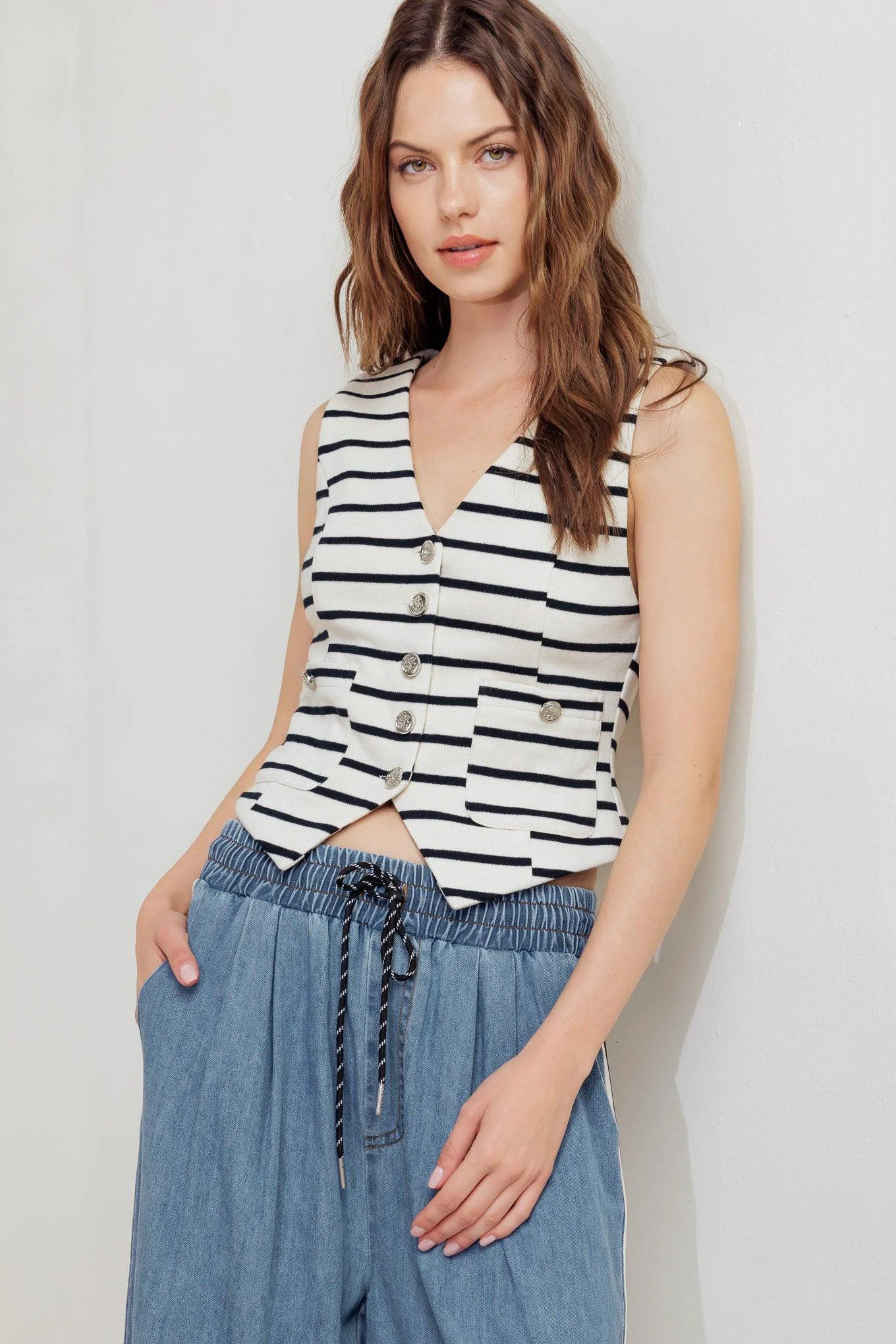 Sustainable Marine Chic Woven Vest Elite